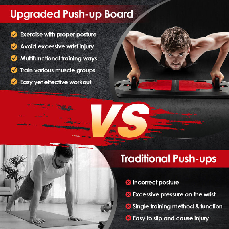 Push up Board Set Folding Push up Stand with Elastic String Pilate Bar Bag