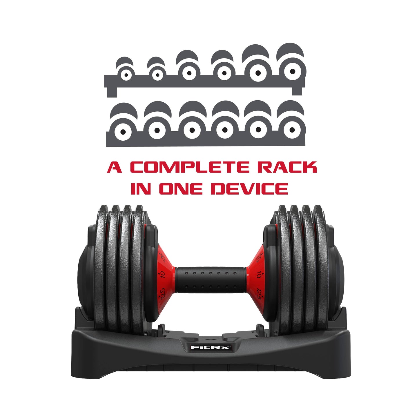 (2 Pack)  Smartbell, 25Lbs. Quick-Select 9 in 1 Adjustable Dumbbell for Home Gym, 5-25Lbs. Weight in 2.5Lbs Increments